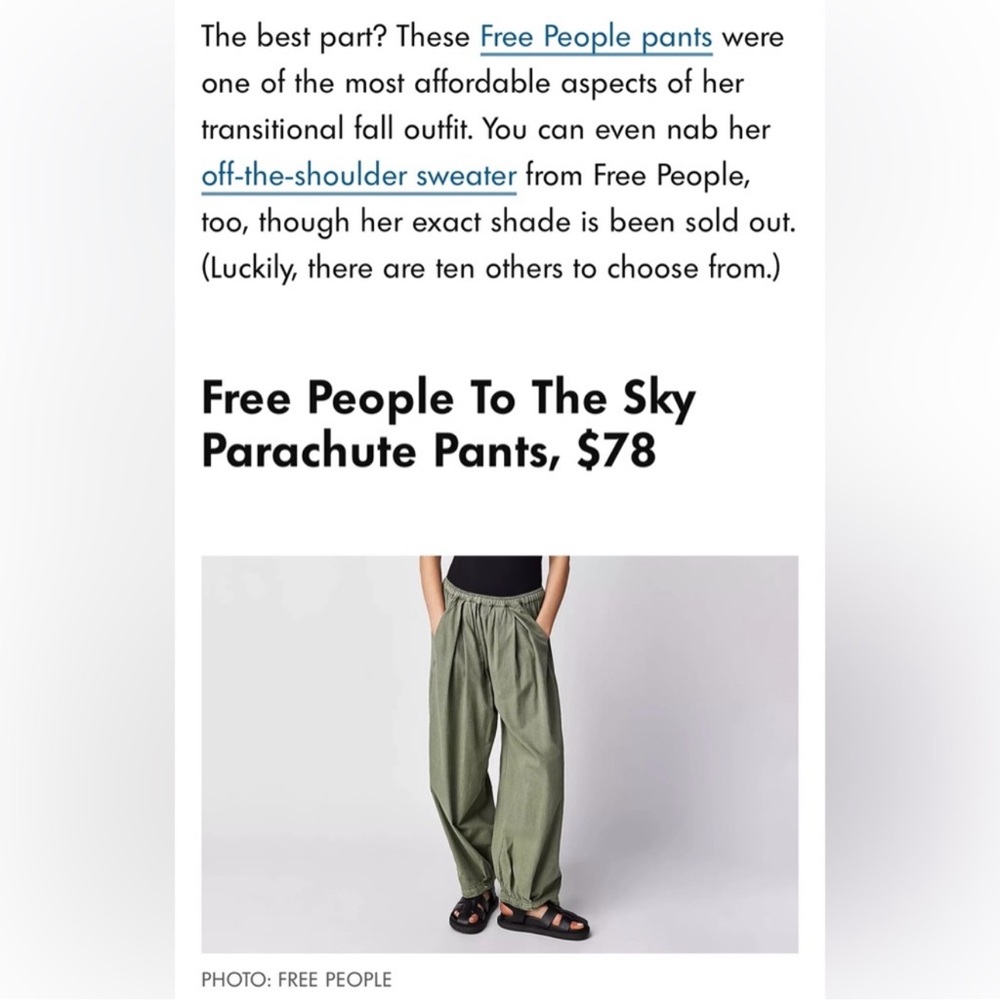 NWOT Free People To The Sky Parachute pants in cocoa Brown - Picture 6 of 8